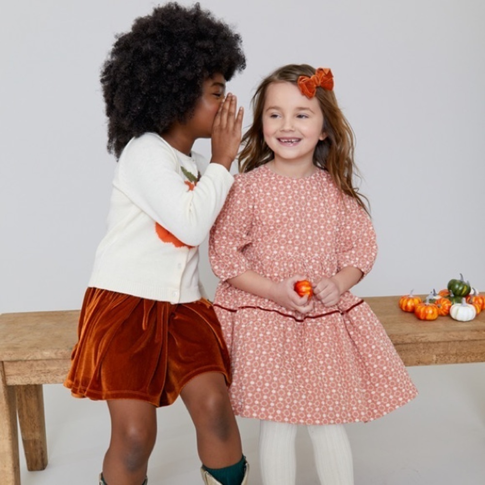 Pink Chicken Gianna Skirt Burnt Orange Velour - Picture 3 of 11